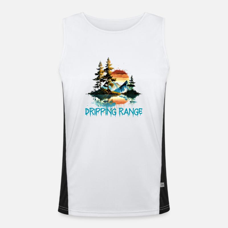 DRIPPING RANGE Dripping Horizon Mountain Tee Men's Functional Contrast Tank Top 