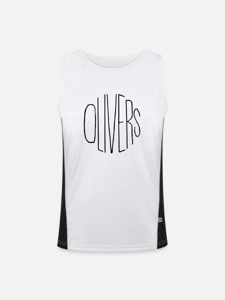Olivers - Men's Functional Contrast Tank Top  - white/black - Front