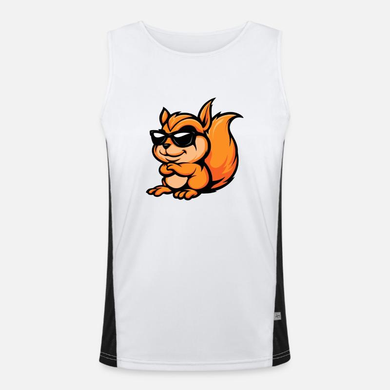 Squirrel Comic Cool - Men's Functional Contrast Tank Top  - white/black