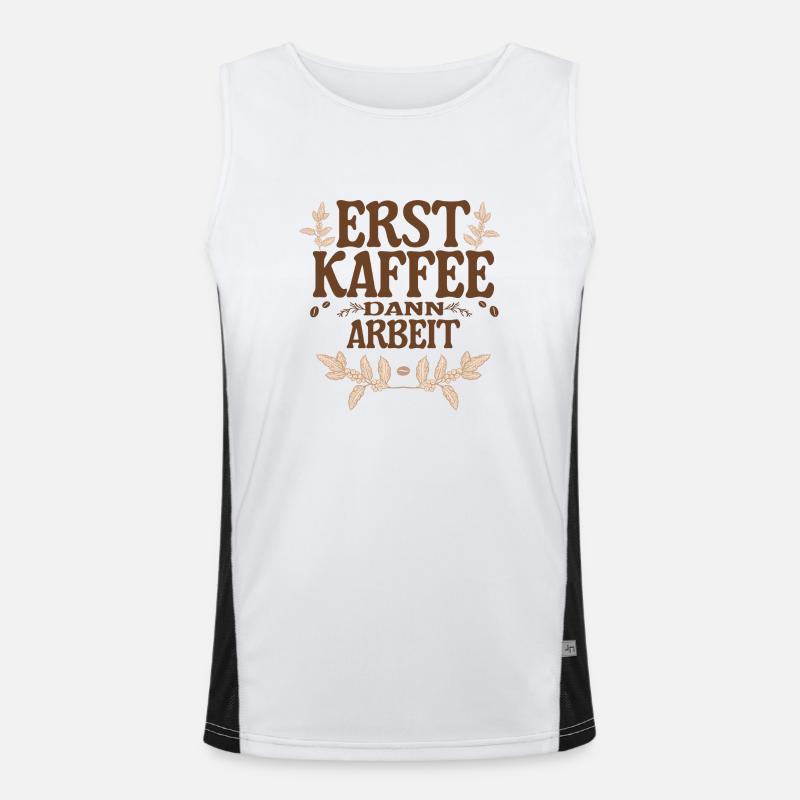 Lustiges Lehrer oder andere Arbeiten Kaffedesign Funktionelles Kontrast-Tank Top für Männer 