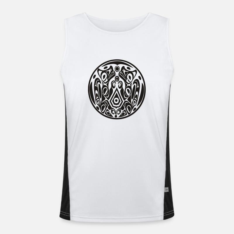 Twilight-Wolfpack Tattoo Funktionelles Kontrast-Tank Top für Männer 