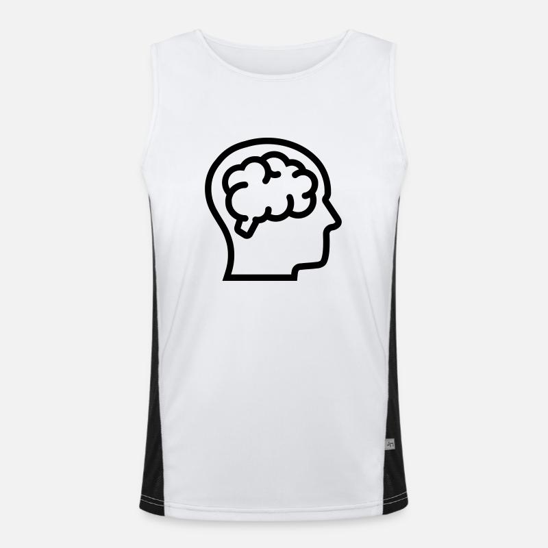 Thinking, brain, brain - Men's Functional Contrast Tank Top  - white/black