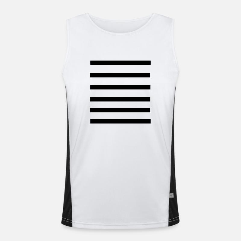 stripes_pattern_line - Men's Functional Contrast Tank Top  - white/black