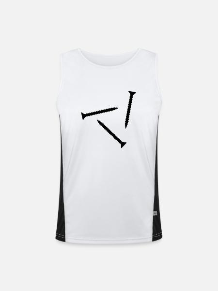 Screw - Men's Functional Contrast Tank Top  - white/black - Front