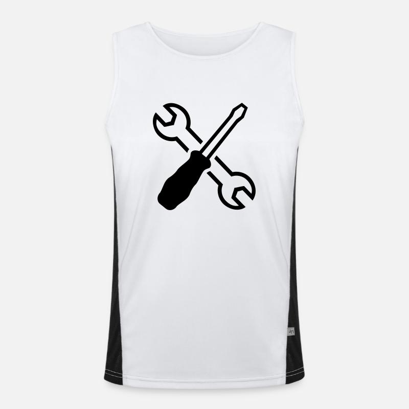 Tools - Men's Functional Contrast Tank Top  - white/black