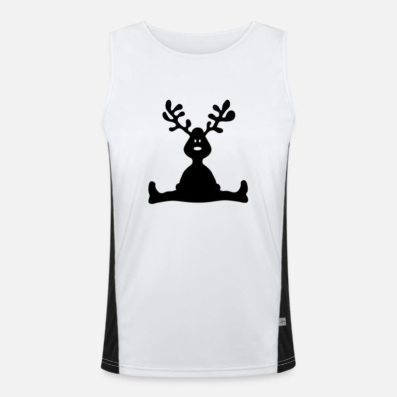 Elch Geweih Funktionelles Kontrast-Tank Top für Männer 
