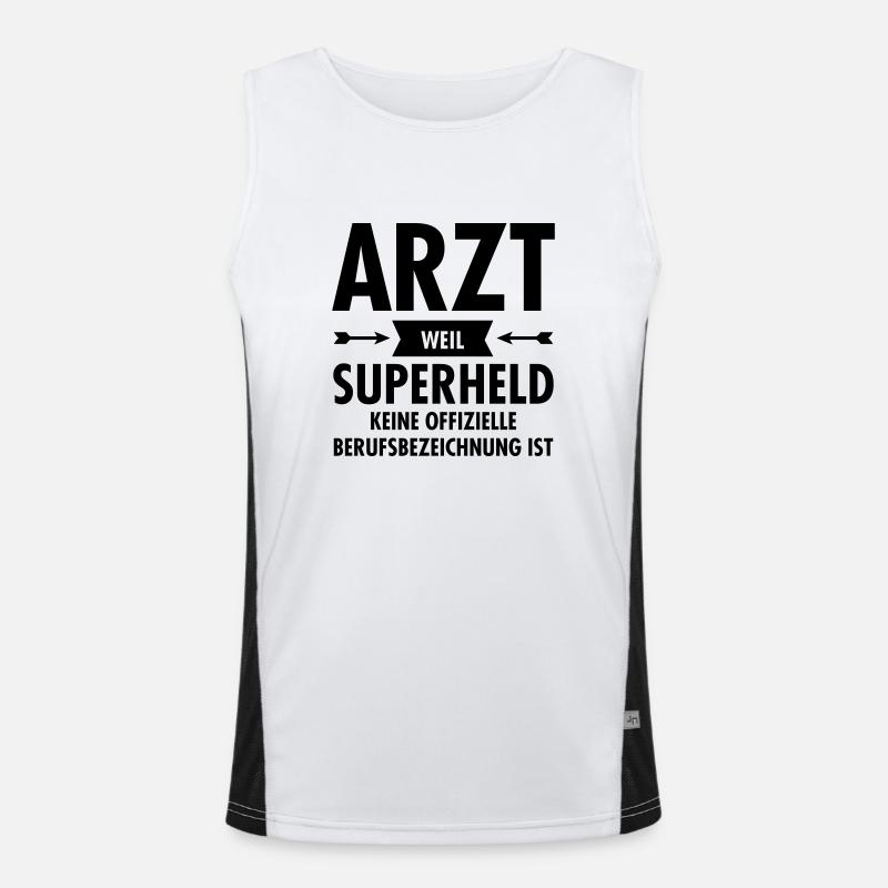 Arzt - Superheld Funktionelles Kontrast-Tank Top für Männer 