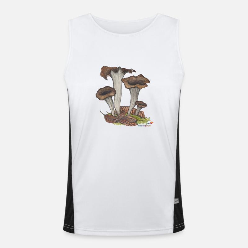 Herbst- oder Totentrompete, ein Pilz Funktionelles Kontrast-Tank Top für Männer 