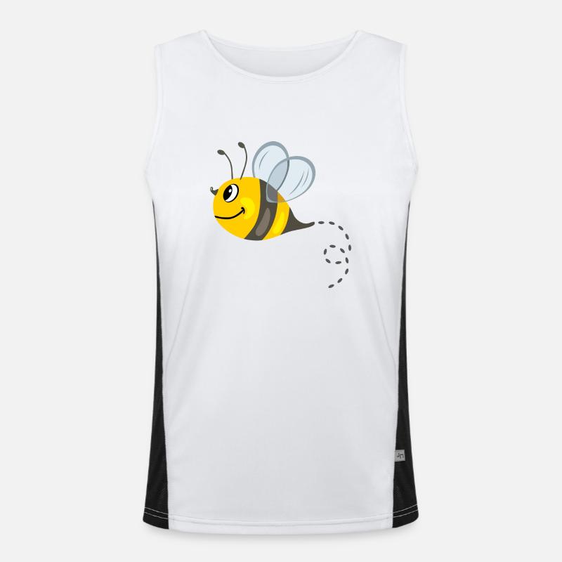 Happy funny bee Men's Functional Contrast Tank Top 
