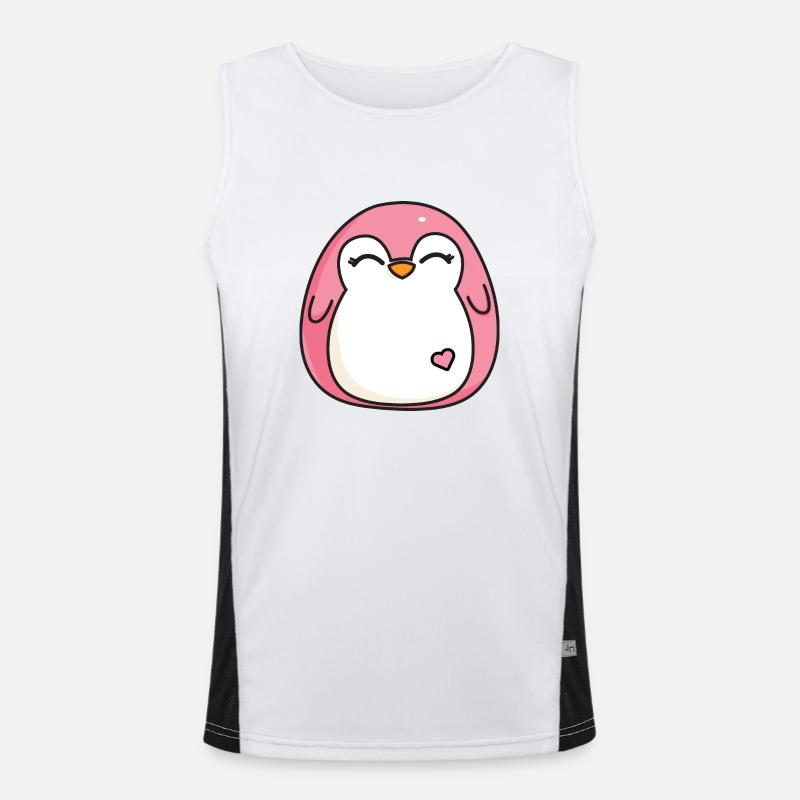 Rosa Pinguine Süß Komisch Funktionelles Kontrast-Tank Top für Männer 