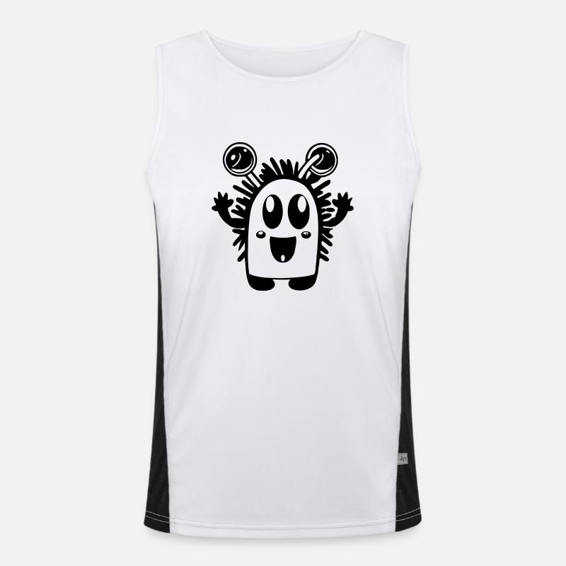 Cute little monster vector Men's Functional Contrast Tank Top 