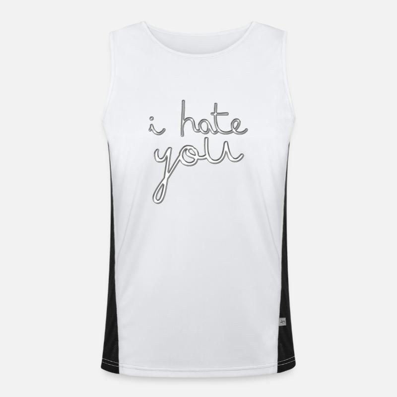 i hate you Funktionelles Kontrast-Tank Top für Männer 
