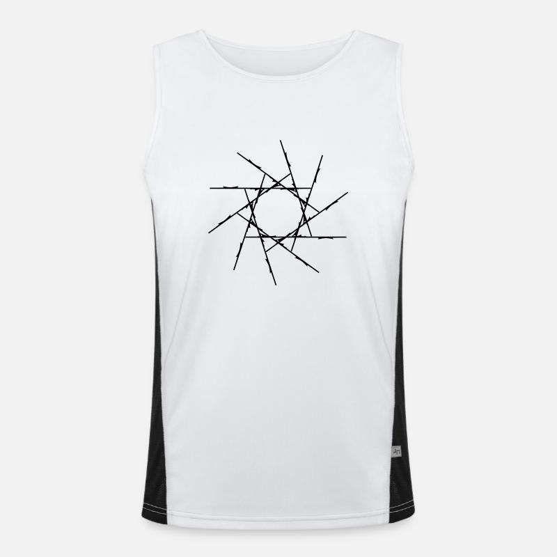 Lens Object | gekreiselte Linien | Vectorgraphic Funktionelles Kontrast-Tank Top für Männer 