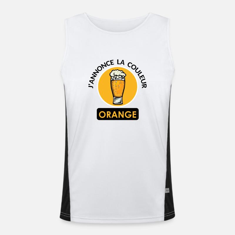 annonce couleur orange biere binouse mousse chope Débardeur respirant contrasté Homme 