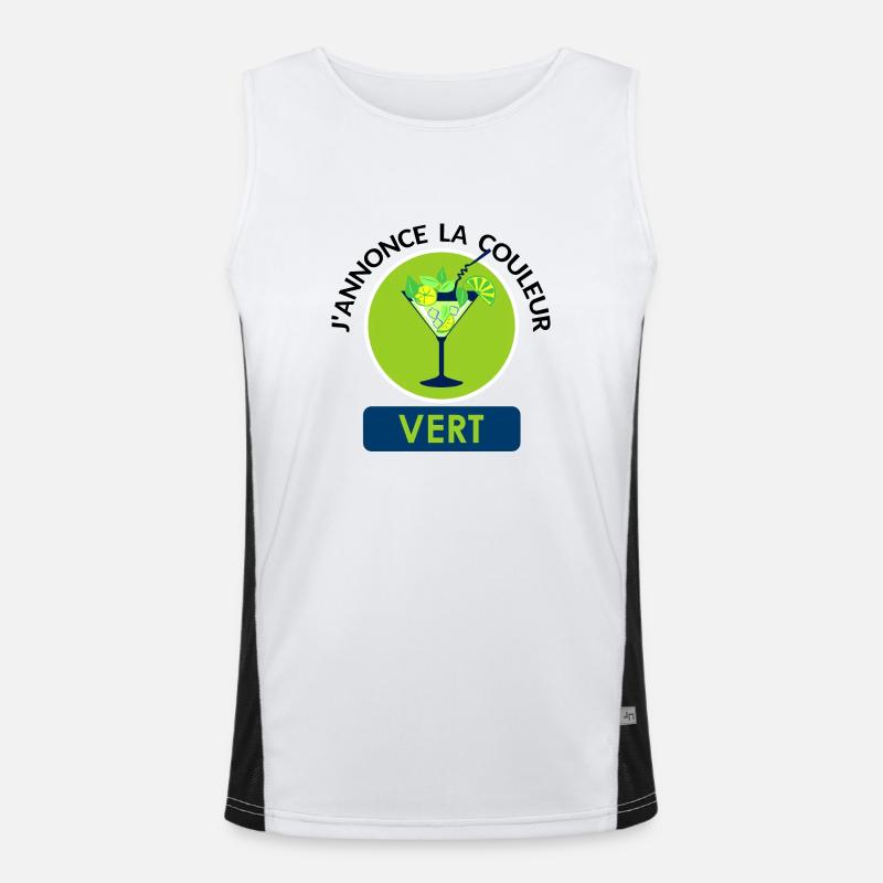 annonce couleur vert mojito morito alcool humour Débardeur respirant contrasté Homme 
