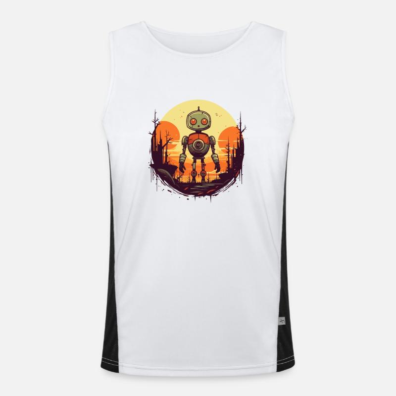 Robot Funktionelles Kontrast-Tank Top für Männer 