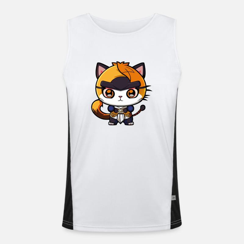 Ninja Katze Kung Fu Kitty Funktionelles Kontrast-Tank Top für Männer 