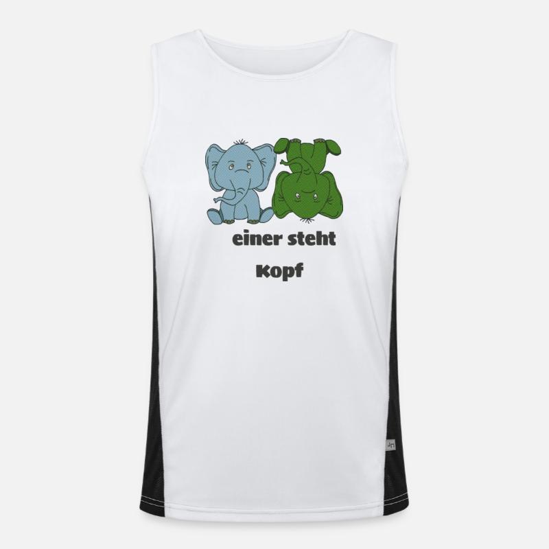 Elephants One Stands Upside Down Men's Functional Contrast Tank Top 