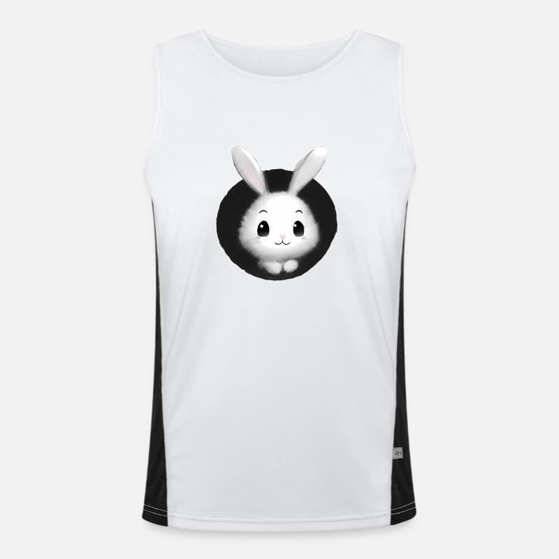 White Rabbit Rabbit - Men's Functional Contrast Tank Top  - white/black