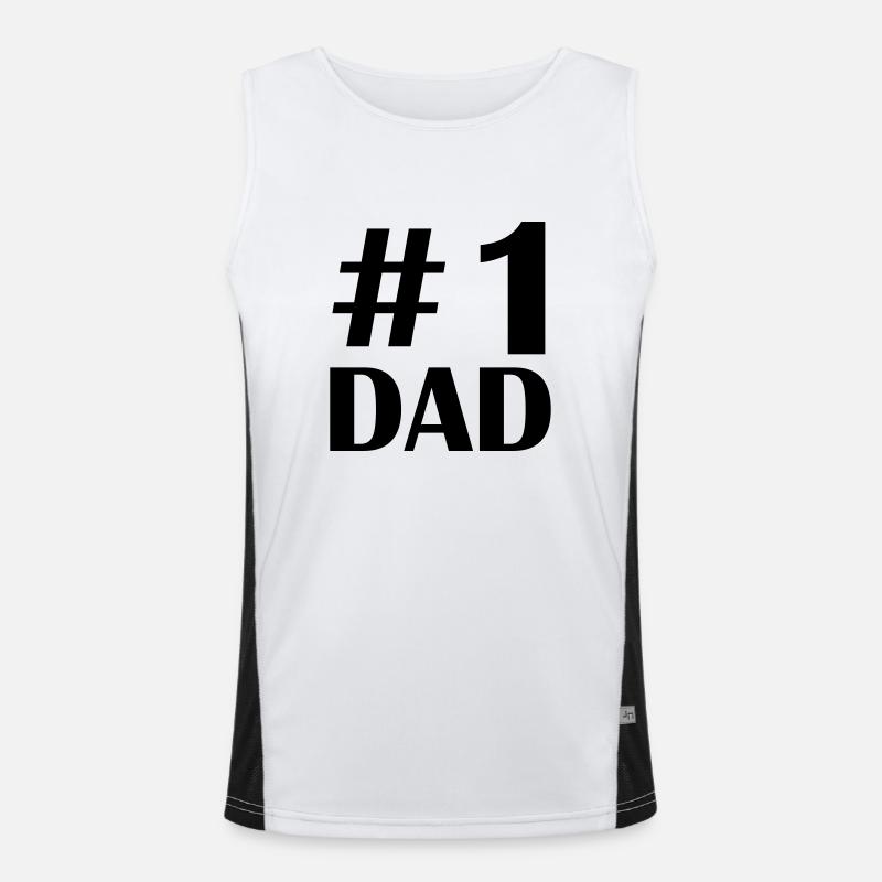 1 dad - Men's Functional Contrast Tank Top  - white/black