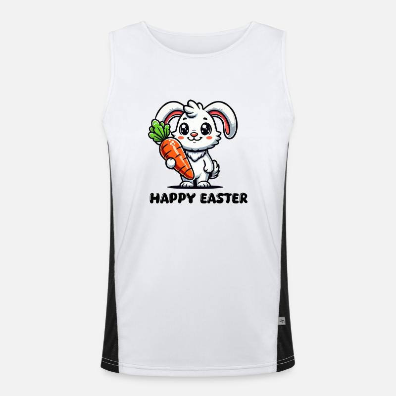 Rabbit Rabbit Comic - Men's Functional Contrast Tank Top  - white/black