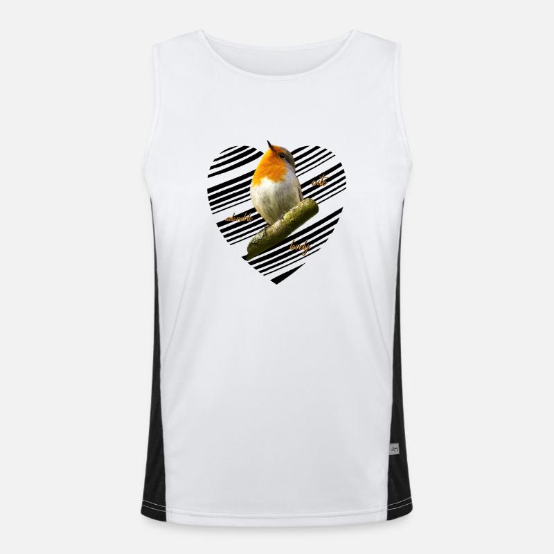 Rotkehlchen Singvogel Funktionelles Kontrast-Tank Top für Männer 