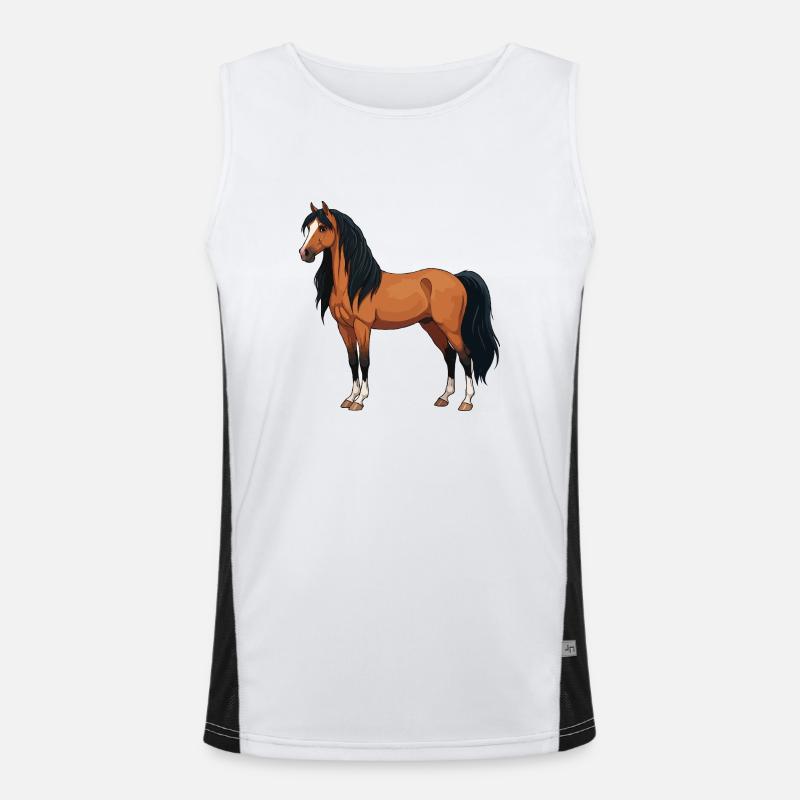 Mérens Pferd echt Funktionelles Kontrast-Tank Top für Männer 