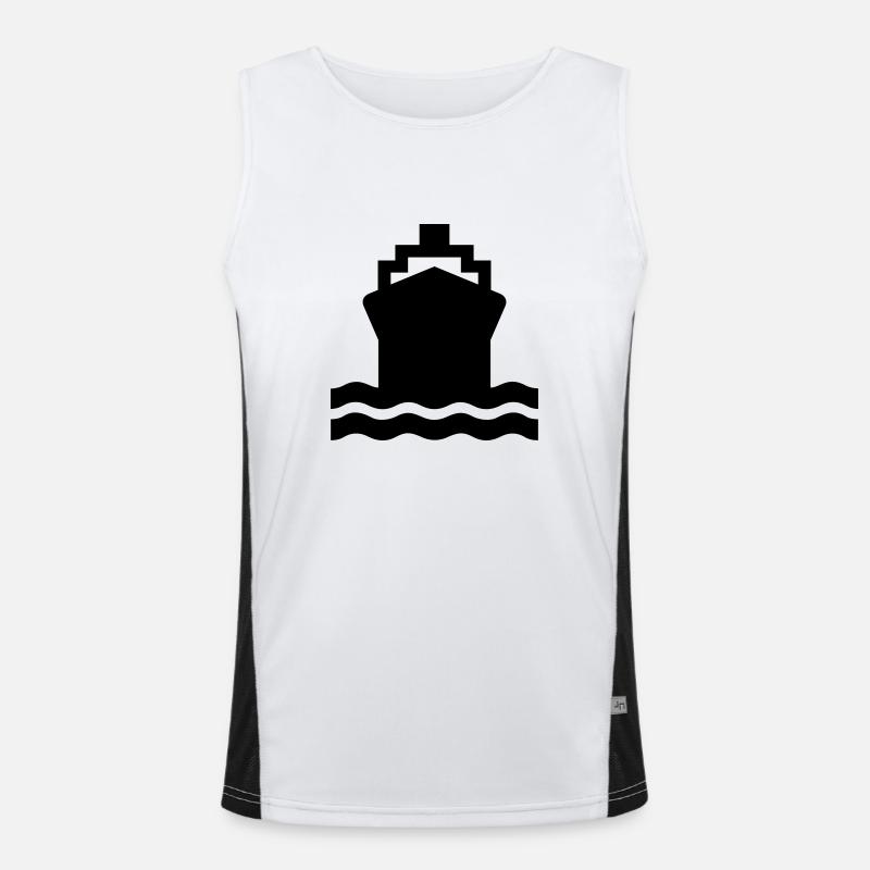 ship,container ship,tank ship,shipowner,panamax, - Men's Functional Contrast Tank Top  - white/black