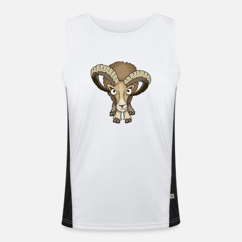 bockiges Mufflon Funktionelles Kontrast-Tank Top für Männer 
