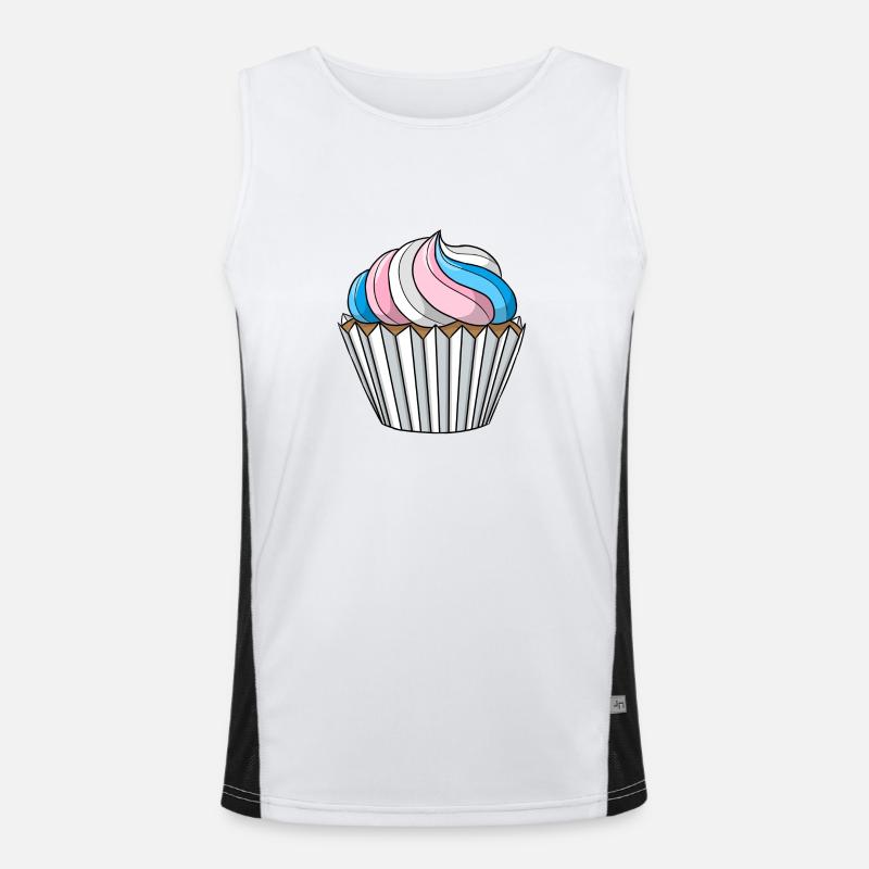 Transgender Pride Cupcake Funktionelles Kontrast-Tank Top für Männer 