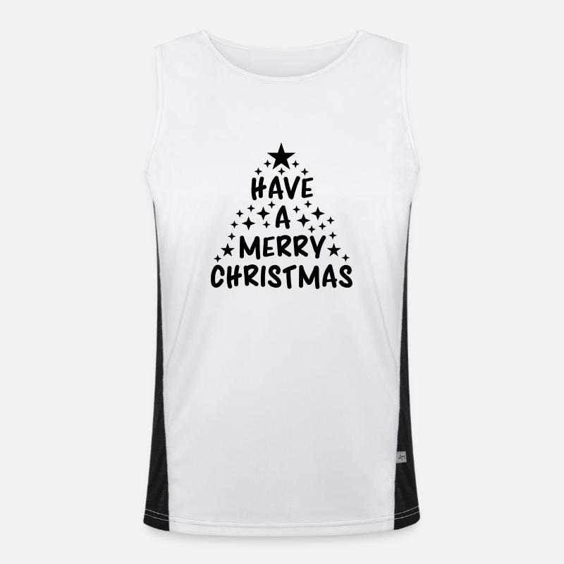 tannenbaum tanne sterne design cool have a merry c Funktionelles Kontrast-Tank Top für Männer 