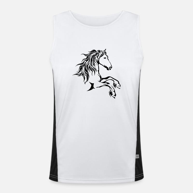 pferdekopf Funktionelles Kontrast-Tank Top für Männer 