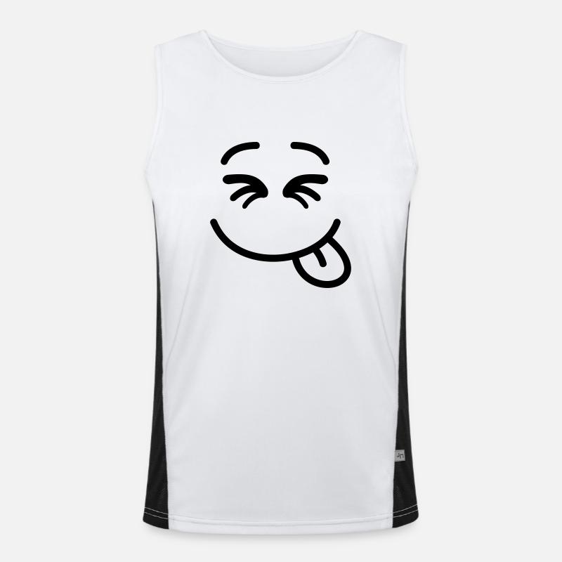 smiley_f1 - Men's Functional Contrast Tank Top  - white/black