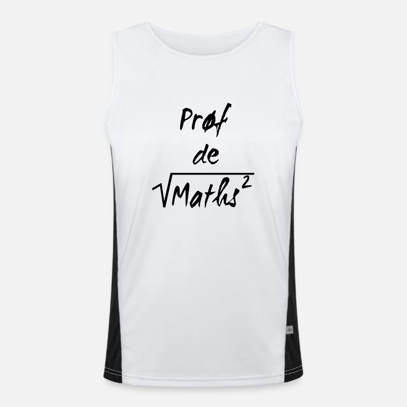 Prof de maths - Men's Functional Contrast Tank Top  - white/black