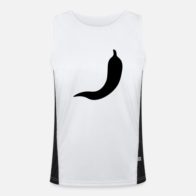 Chilli vector outline - Men's Functional Contrast Tank Top  - white/black