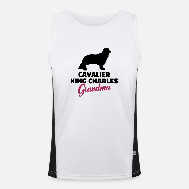 Cavalier King Charles - Men's Functional Contrast Tank Top  - white/black