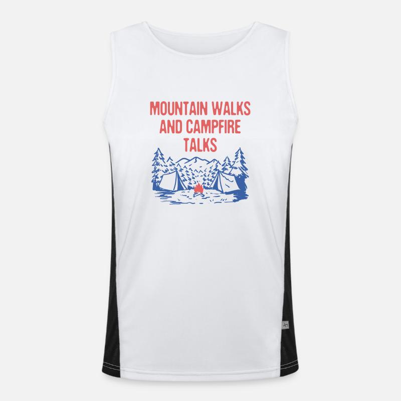 Mountain Walks & Campfire Talks Hiking Camping Men's Functional Contrast Tank Top 
