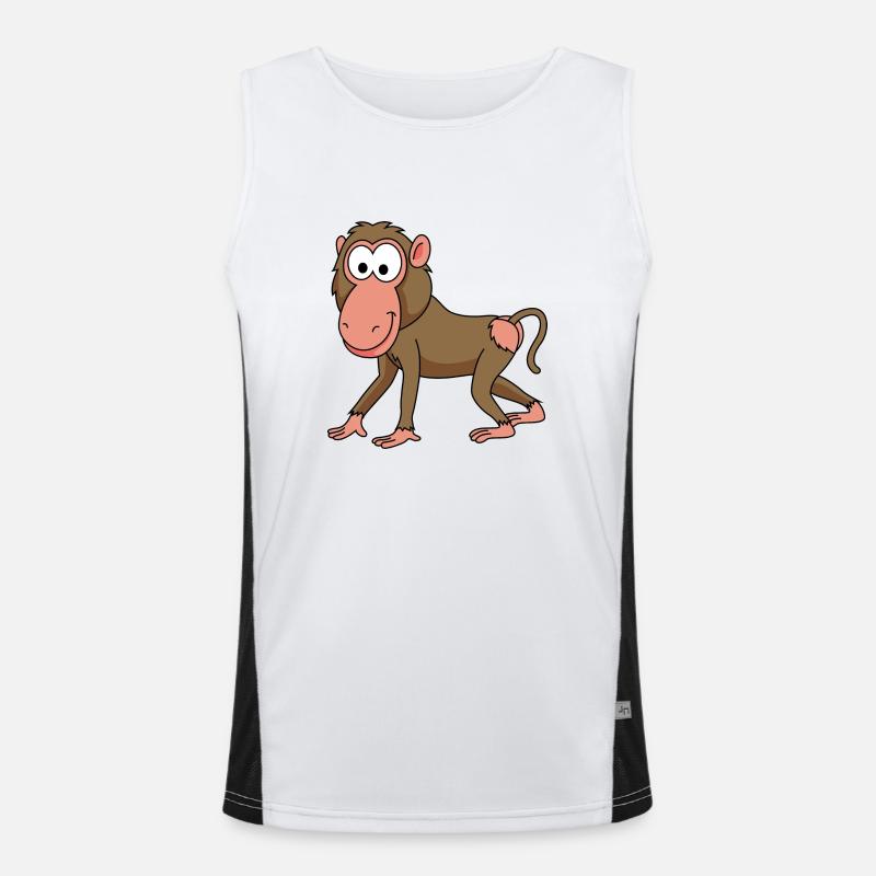 Monkey affe comic Funktionelles Kontrast-Tank Top für Männer 