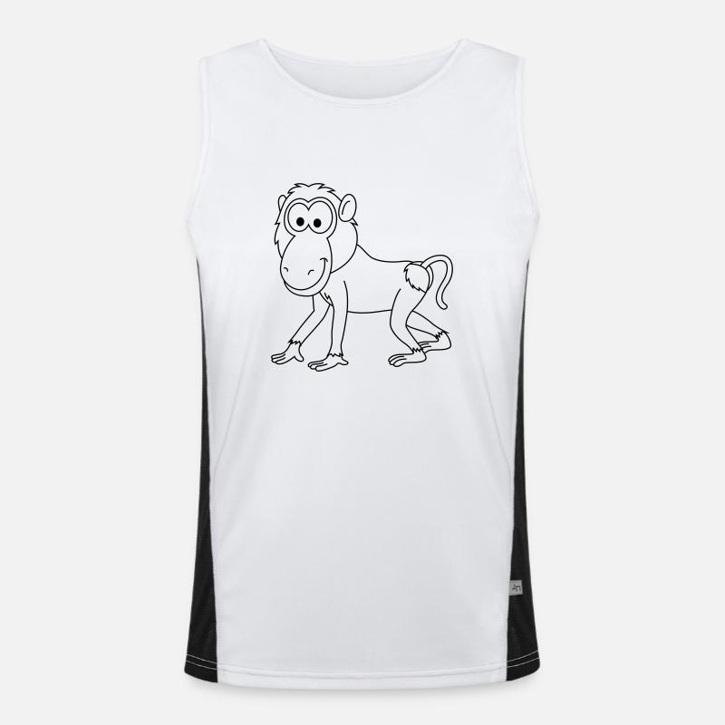 Monkey monkey comic - Men's Functional Contrast Tank Top  - white/black