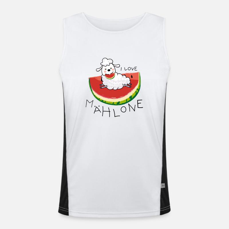 Sommer Schaf und Melone Funktionelles Kontrast-Tank Top für Männer 