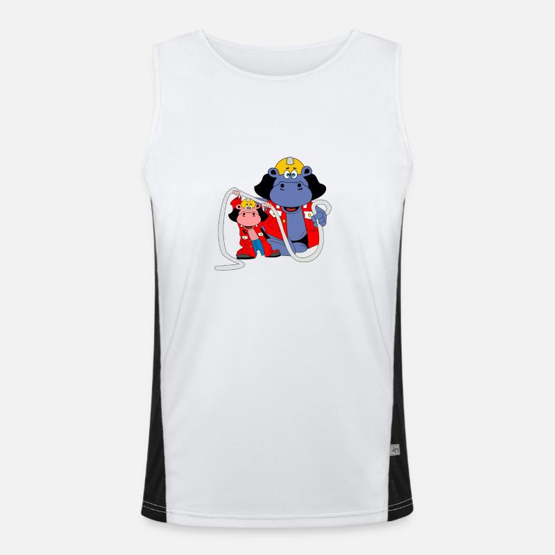fire brigade association youth fire extinguishing fires Men's Functional Contrast Tank Top 