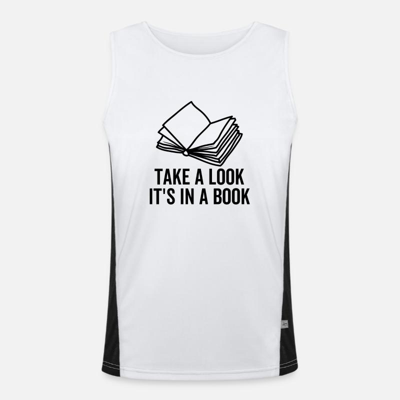 Werfen Sie einen Blick darauf, es ist in einem Buch Funktionelles Kontrast-Tank Top für Männer 