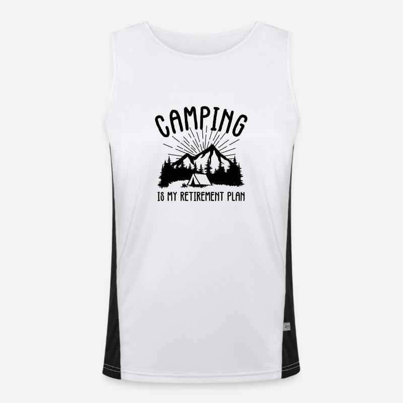 Le camping est mon plan de retraite Débardeur respirant contrasté Homme 