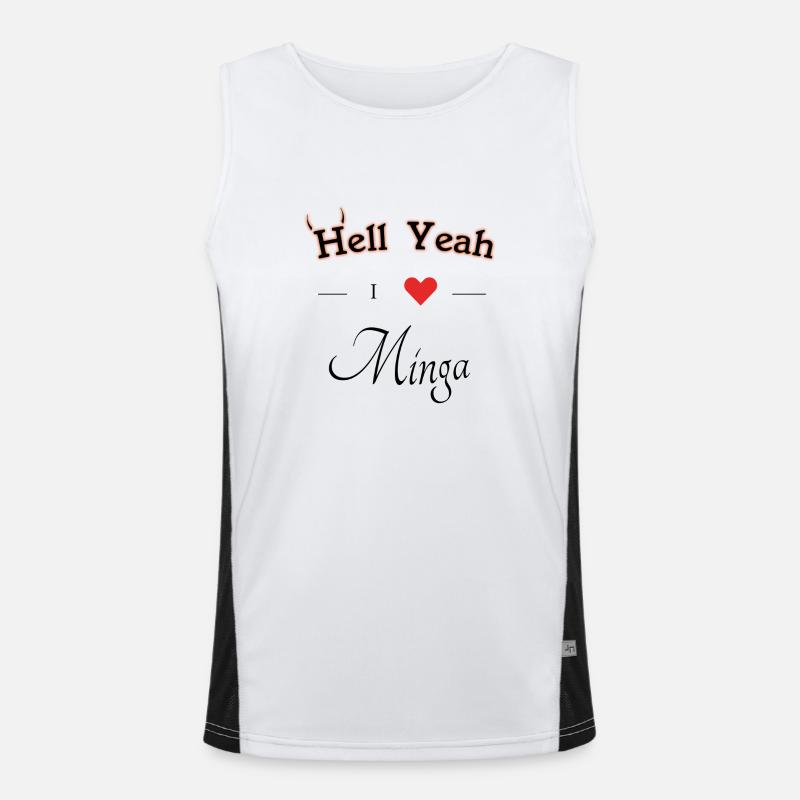 hell yeah i love minga Funktionelles Kontrast-Tank Top für Männer 