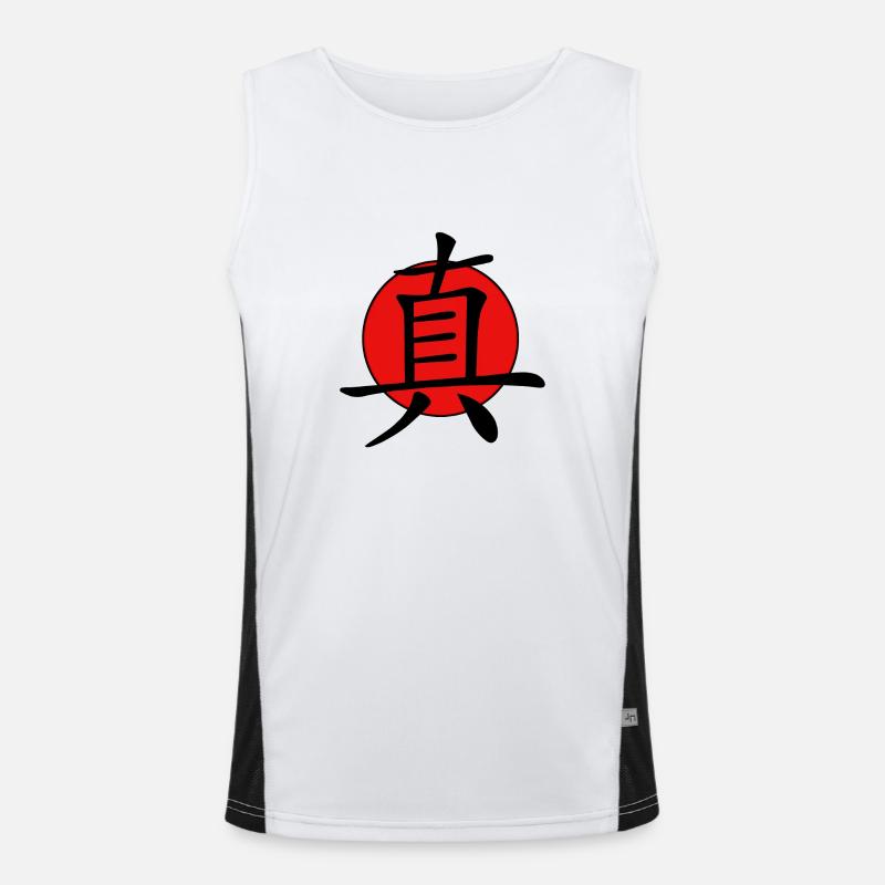 Chinesisches Zeichen, Echt Funktionelles Kontrast-Tank Top für Männer 