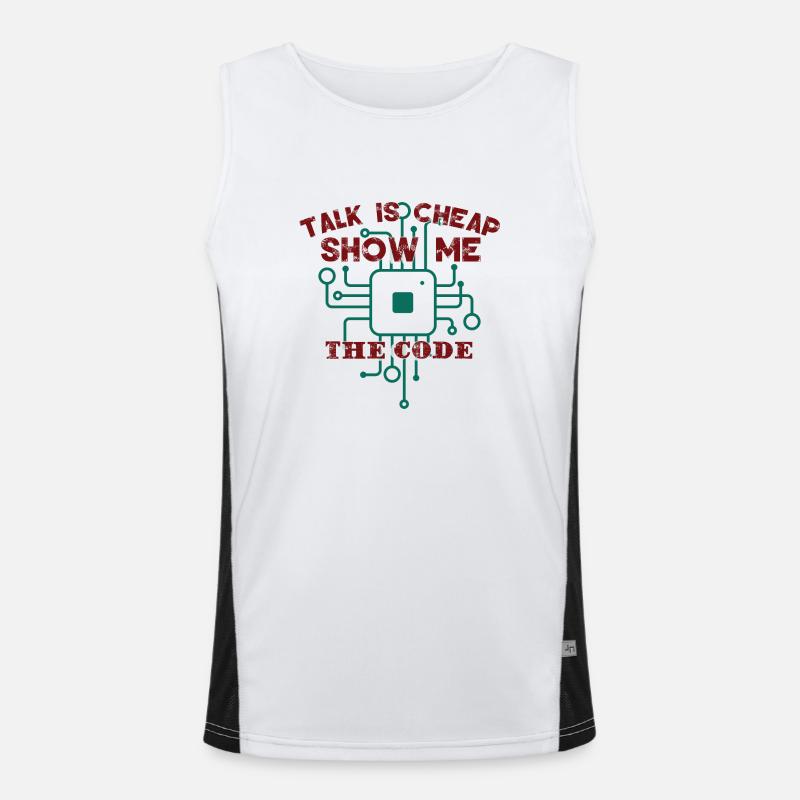 Funny Coder Quote Programming Programmer Men's Functional Contrast Tank Top 