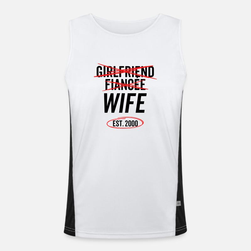 Freundin Verlobte Ehefrau Est 2000 Funktionelles Kontrast-Tank Top für Männer 