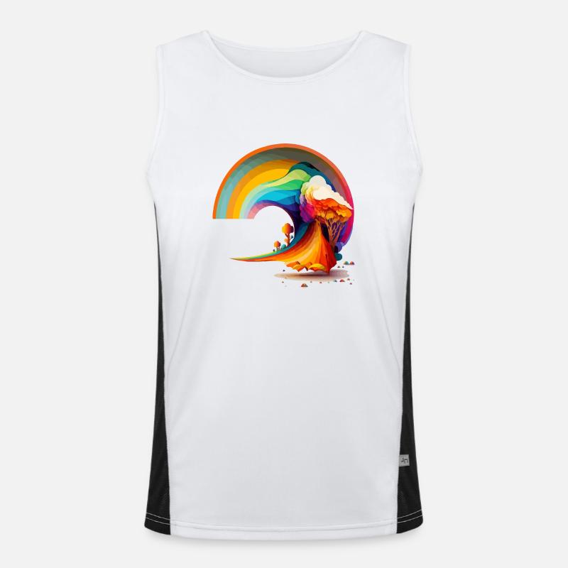 Regenbogen Funktionelles Kontrast-Tank Top für Männer 