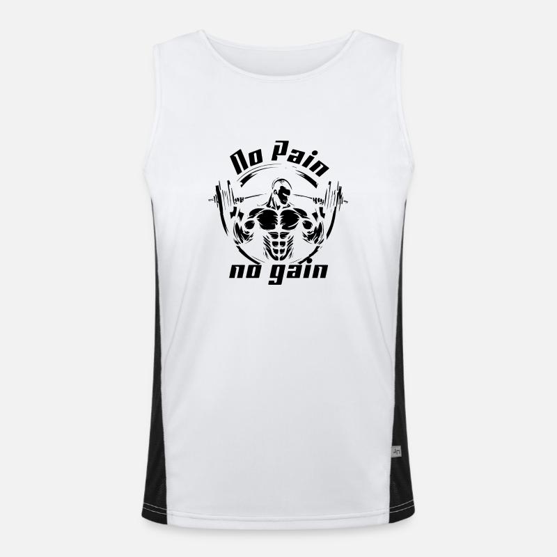 TSHIRT DE GYM POUR HOMME PAS DE DOULEUR PAS DE GAIN Débardeur respirant contrasté Homme 