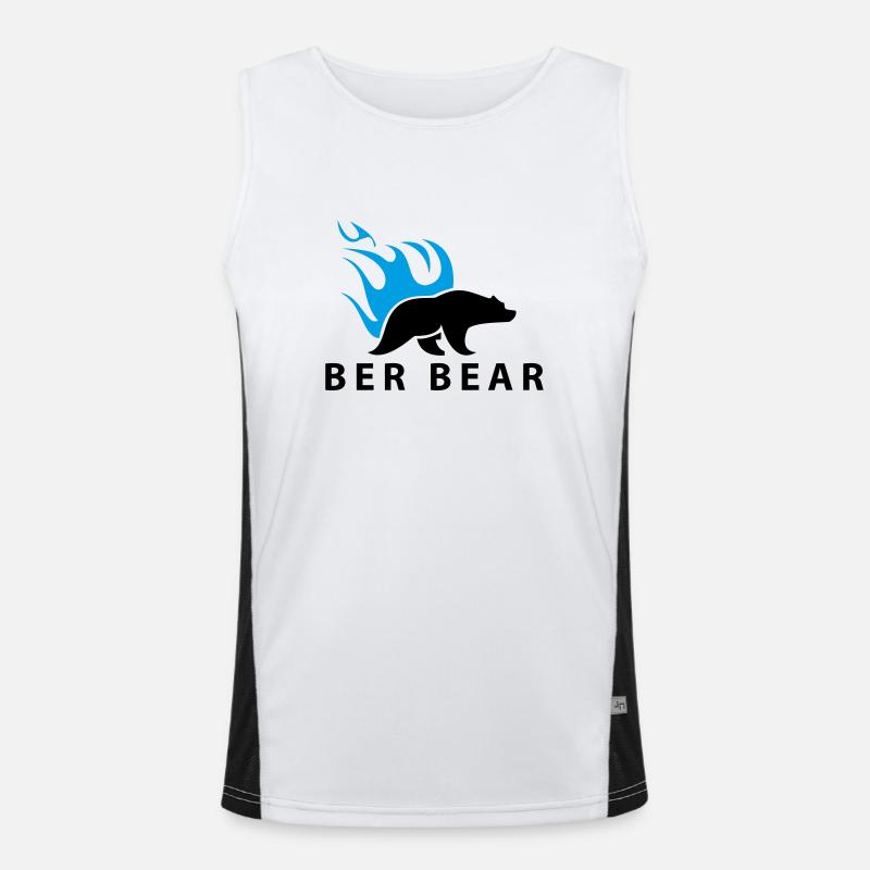 FlammenBär Schwarz-Blau Funktionelles Kontrast-Tank Top für Männer 